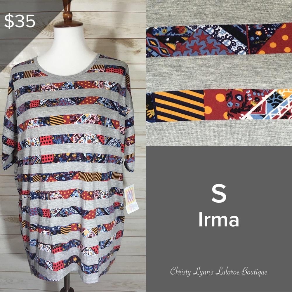 LuLaRoe Irma Tunic - Multicolor Stripes